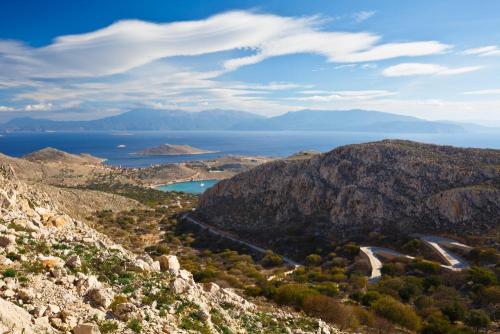 Chalki Blick auf Rhodos